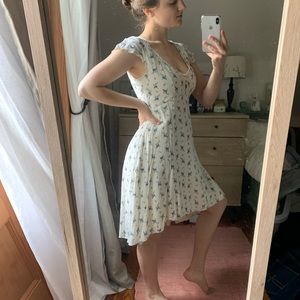 Ralph Lauren blue and white floral midi dress